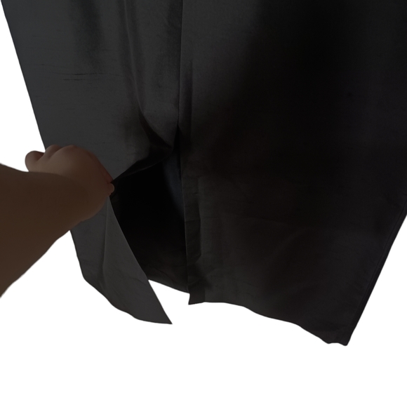 LYNN LUGO 100% Silk Black Sleeveless Sheath Cocktail Dress 12 Large - Picture 7 of 7